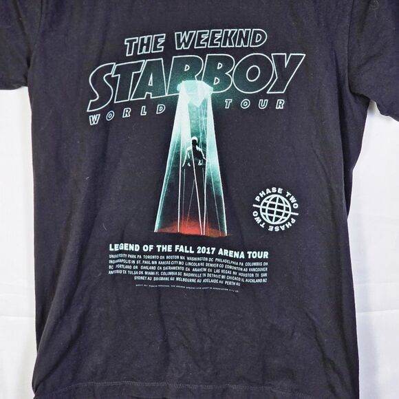 THE WEEKND Women's Small Black 2017 Legend of the Fall Star Boy Tour - Picture 2 of 5